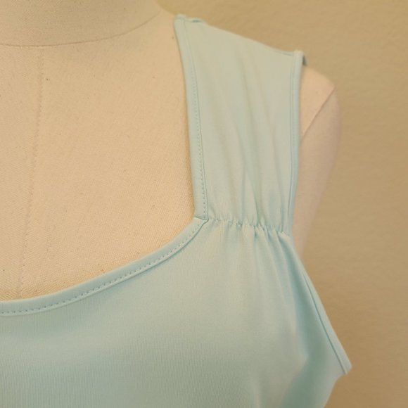 3 Pcs Skirt Tank and Blouse Set Translucent Blue - Picture 4 of 9